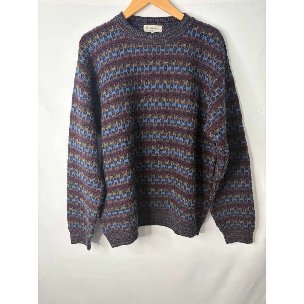 Collezioni Wool Blend Sweater Mens L Chunky Fisherman Grunge Grandpa Cobain Y2K - Picture 1 of 7